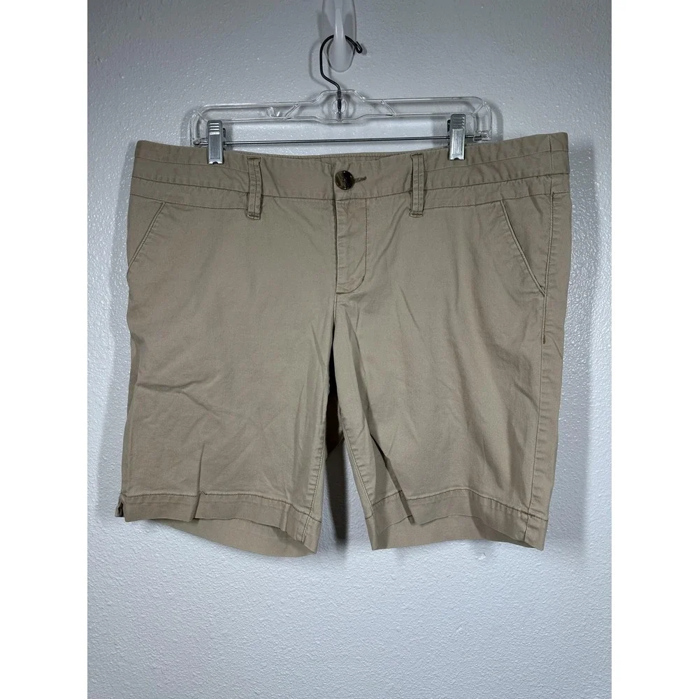 American Eagle Shorts‎ Womens 18 Khaki Beige Casual Chino Stretch Summer Pockets